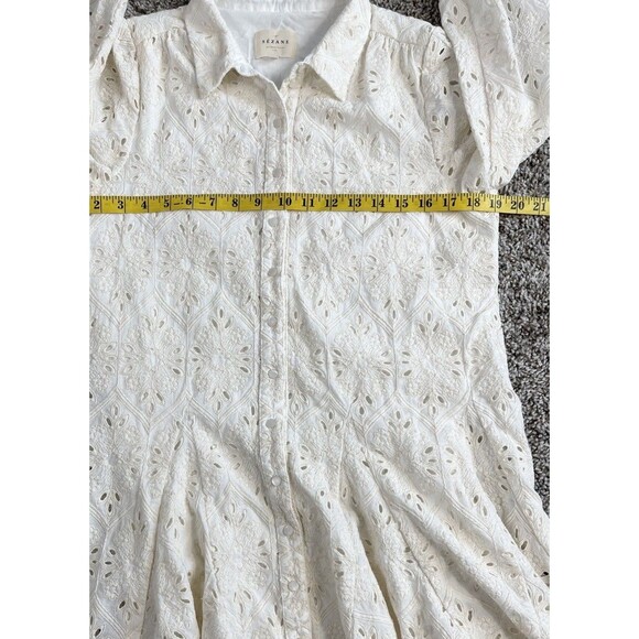 SEZANE MARLY EYELET SHORT DRESS. Size: 40 - Picture 7 of 10